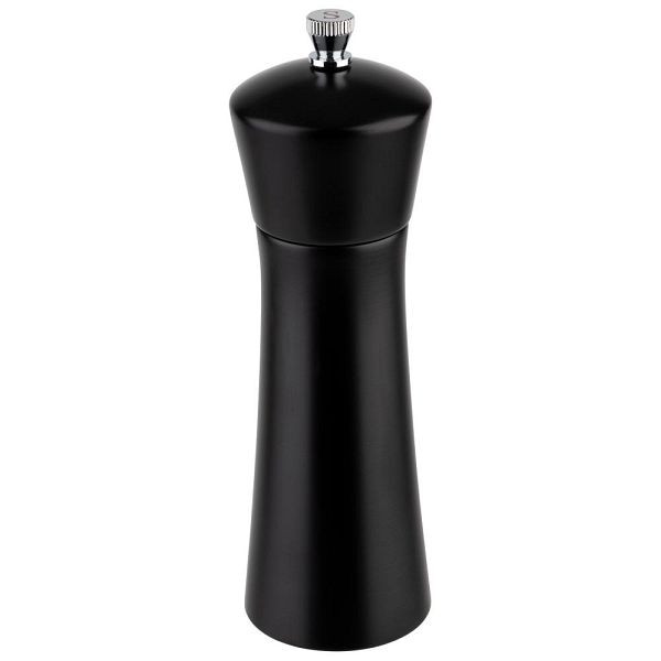 Moulin à sel APS, moulin à épices en bois d'acacia, broyeur en acier inoxydable, Ø 5 cm, hauteur 17 cm, noir, 40579