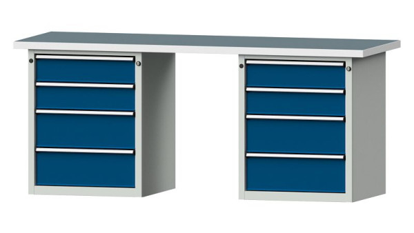 Établis ANKE Établi combiné, modèle 840 V, 2000 x 700 x 840 mm, RAL 7035/5010, UBP 40 mm, 415.104