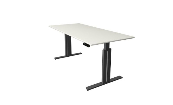 Table assis/debout Kerkmann L 1800 x P 800 mm, réglable en hauteur électriquement de 720 à 1200 mm, fonction mémoire, 4 hauteurs, blanc, 10323710