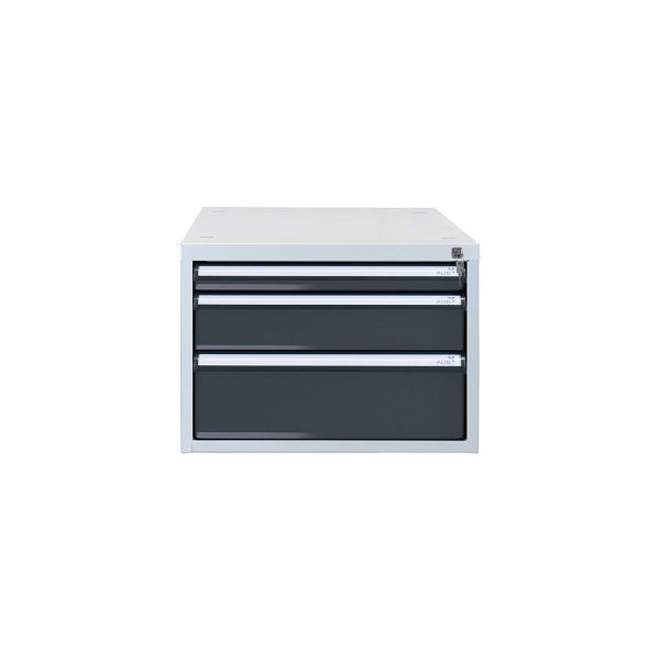 Boîte à tiroirs ADB avec trois tiroirs, dimensions extérieures du corps HxLxP 400 mm x 535 mm x 700 mm, corps gris anthracite, 51541