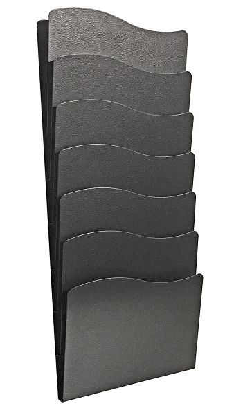 Twinco 5172 TWIN porte-brochures 7 x support mural A4, noir, 5172-1