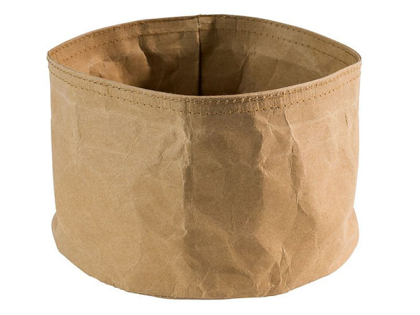 Sac à pain APS -PAPERBAG-, Ø 17 cm, hauteur: 11 cm, papier aspect cuir, beige, 30440
