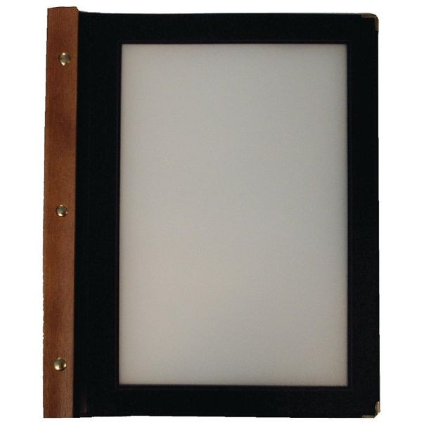 Dossier de menu Securit avec dos en bois noir A4, H735