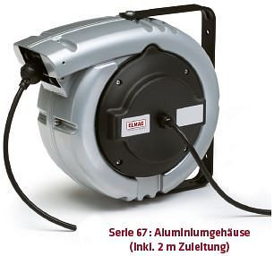 Enrouleur de câble automatique ELMAG ZECA 'DATAFLUX', 671105C, 10+2 mètres, 11x0,5 C mm², IP 65 (sans câble d'alimentation, fiche et raccord), 44292