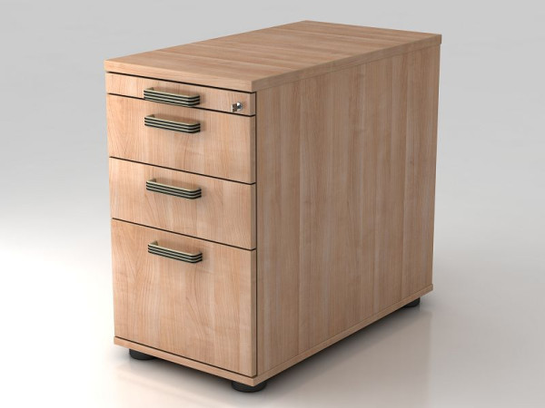 Conteneur sur pied Hammerbacher 80cm, 2 tiroirs, 1 HR, serrure, poignée en bande de noyer, 42,8x72-76x80 cm, 1/3/3/6 HE, VSC40/N/N/SG