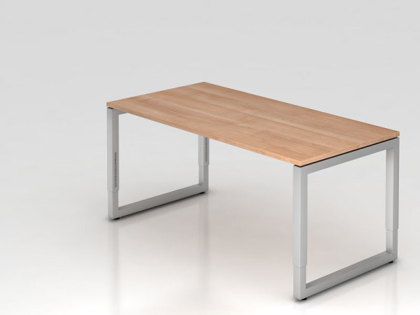Bureau Hammerbacher O-foot carré 160x80cm noyer, forme rectangulaire avec plateau flottant, VRS16/N/S
