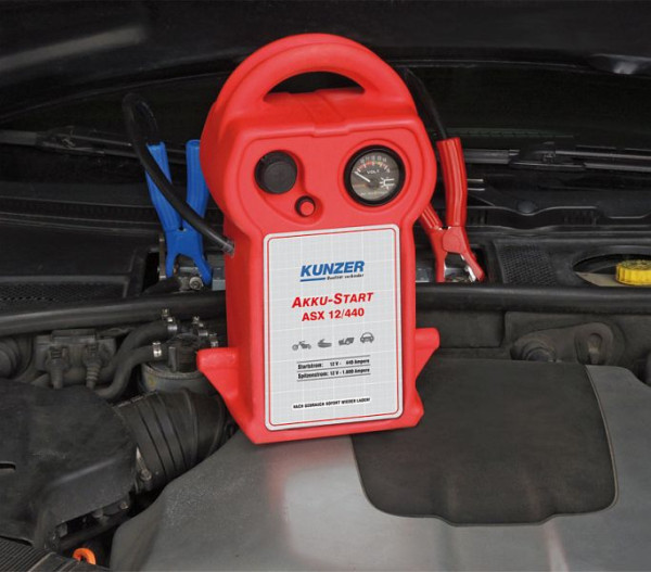 Démarrage par batterie Kunzer , portable, 12V 1 170/440A, ASX 12/440