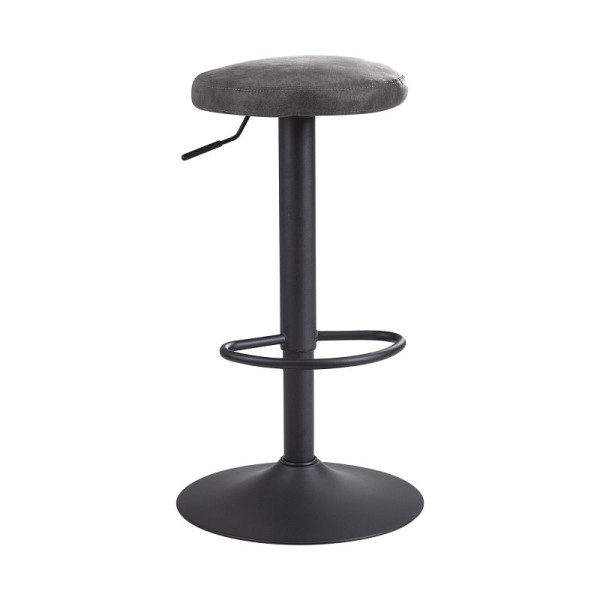 Tabouret de bar Wohnling aspect daim gris sans dossier 58 - 79 cm, WL6.194