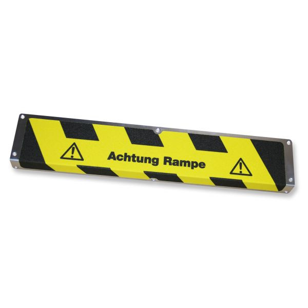 Pantalon de farine profilé de bord antidérapant en aluminium avec revêtement antidérapant m2, "Attention Ramp" 120x635x45mm, AKM14F1