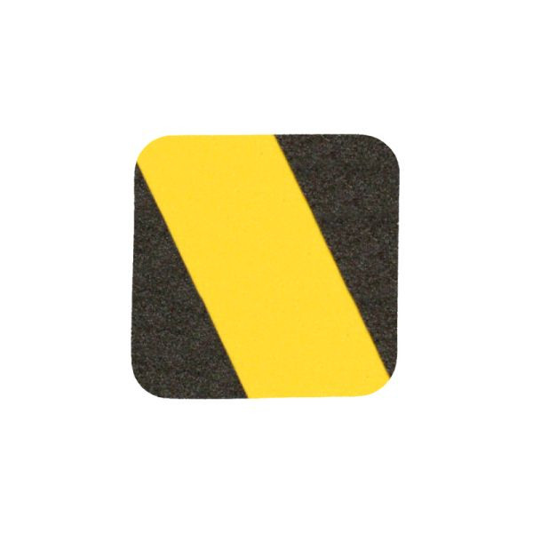 Revêtement antidérapant m2 Bandes individuelles déformables noir/jaune 140x140mm, UE : 10 pièces, M2WV101401