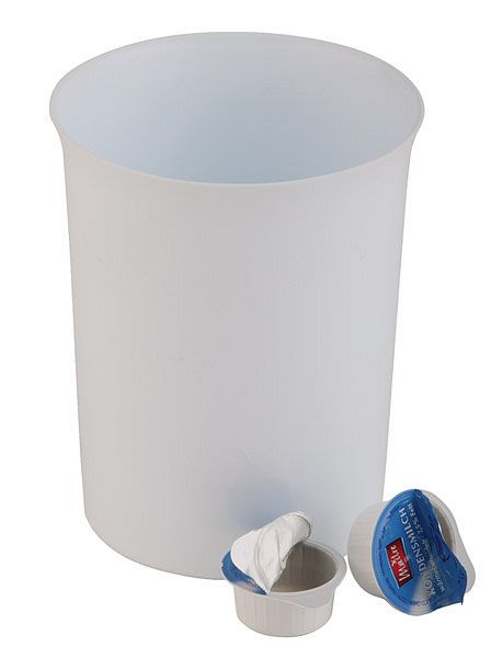 Poubelle de table APS, Ø 11 cm, hauteur : 14 cm, 0,9 litre, polypropylène, blanc, 02038