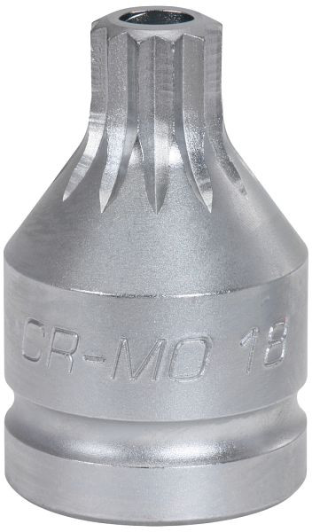 KS Tools Douille à chocs multi-dents 3/4" avec alésage, courte, M18, 515.0013
