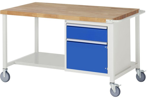 Etabli mobile RAU série 8000, 1 x tiroir, 1x porte battante, étagère, 1500x880x900 mm, 05-8152A6-159B4S.11