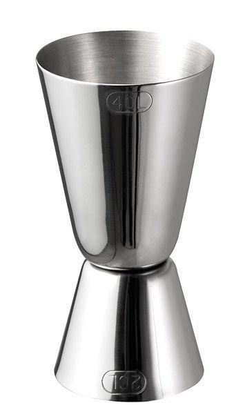 Doseur barre APS, Ø 4,5 / 4 cm, hauteur : 8,5 cm, inox, volume : 2,5 / 5 cl, 93112