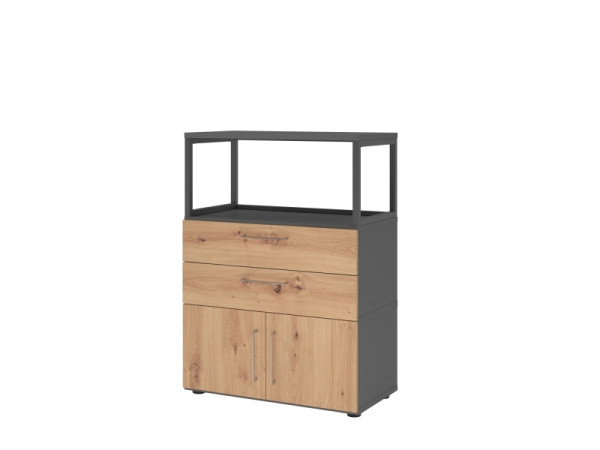Armoire combinée Hammerbacher, 3OH, graphite/chêne astre, VFW38K1RG/G/R/BS