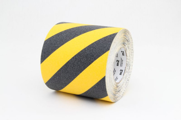 m2 revêtement antidérapant marquage d'avertissement noir/jaune rouleau 150mmx18,3m, M1WR150183