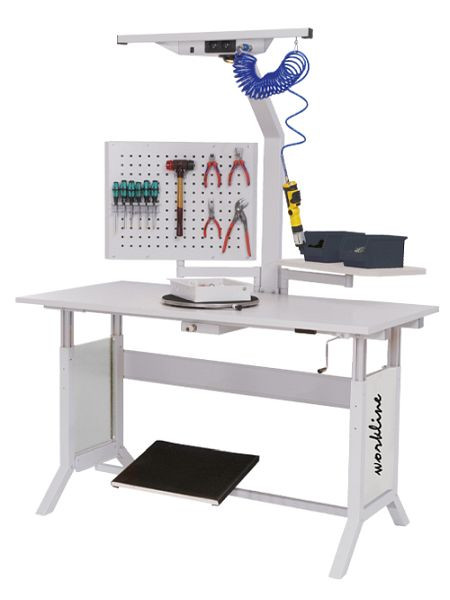 Table de travail Bedrunka+Hirth avec pince, dimensions en mm (LxP) : 1500 x 750, E07.75.1KLST