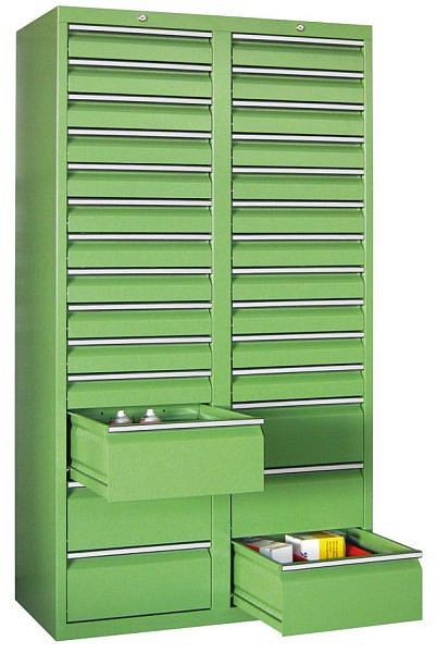 Guide à roulettes pour armoire à tiroirs Pavoy, 1800/1000/500, serrure à cylindre, 2 rangées, 34x100, 43434-100-000-905