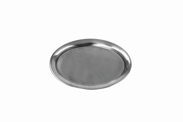 Plateau de service ovale Schneider 18 x 23 cm, inox, avec bord à rebord, mat, 155041