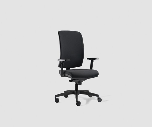 Chaise de bureau pivotante Bisley Cometa, dossier et assise rembourrés, piètement en plastique, COMEGKLMR6651