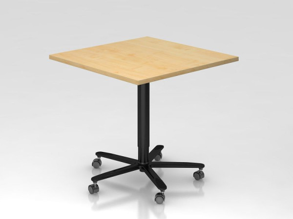 Table élévatrice colonne Hammerbacher 80x80cm érable/noir, cadre noir, VST88/3/D