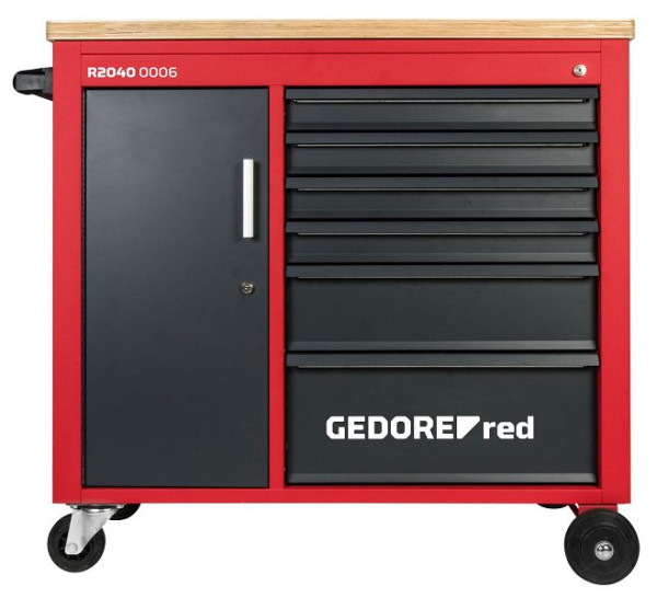 Chariot d'atelier GEDORE rouge MECHANIC Plus avec 6 tiroirs 988x431x935, 3301818