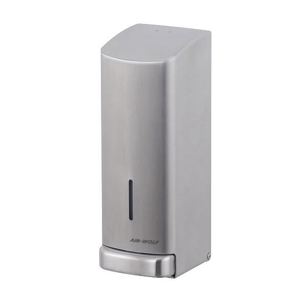 Distributeur de savon Air Wolf, série Alpha, H x L x P : 289 x 102 x 124 mm, acier inoxydable brossé, 60-142