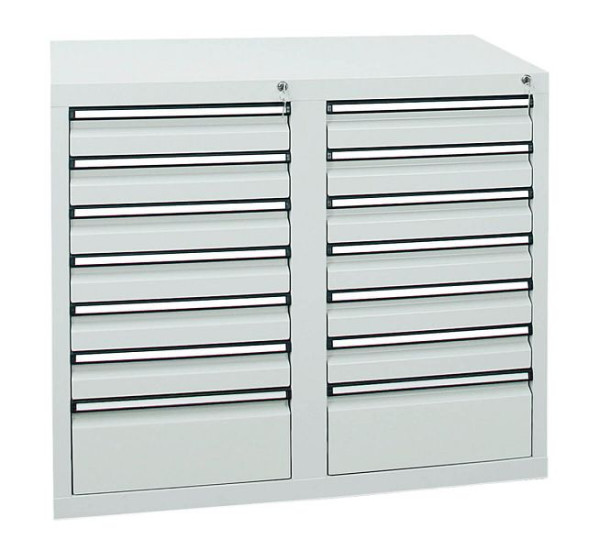 armoire à tiroirs émoussés série STS 410, RAL 7035/7035, 14 tiroirs (12x100, 2x200 mm), 7102207