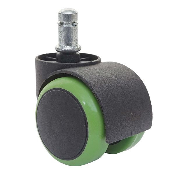 Mendler lot de 5 roulettes pour sols durs HWC-H86, roulettes de chaise de bureau, roulettes de chaise, capacité de charge de 150 kg 50 mm, vert, 74231