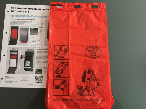 Sacs à déjections canines VAR rouge, 1000 pièces, 21189