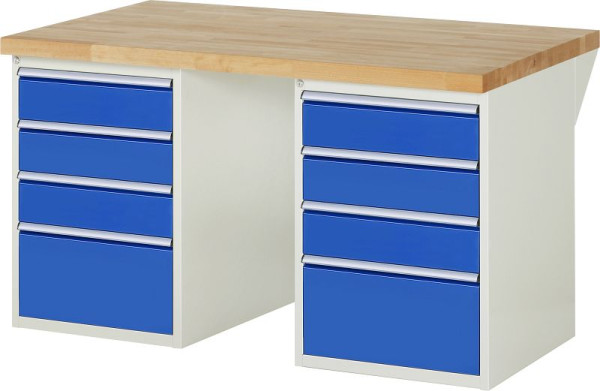 Etabli RAU série 7000 - conception modulaire, 8 x tiroirs, 1500x840x900 mm, 03-7510A3-159B4S.11