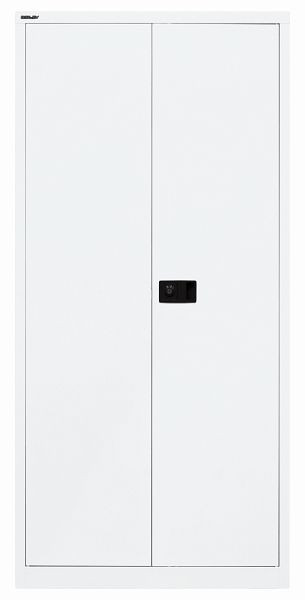 Bisley armoire double porte universelle, 4 tablettes, 5 niveaux, blanc signalisation, E782A04696