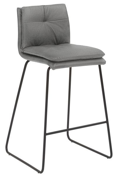 Tabouret Mayer Sitzmöbel 1231, piètement luge noir, gris clair, 1231_K3_30084