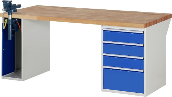Etabli RAU série 7000 - modèle 7510-2, L2000 x P900 x H840 mm, base système L2000 x P850 x H800 mm, 03-7510A2-209B4S.11