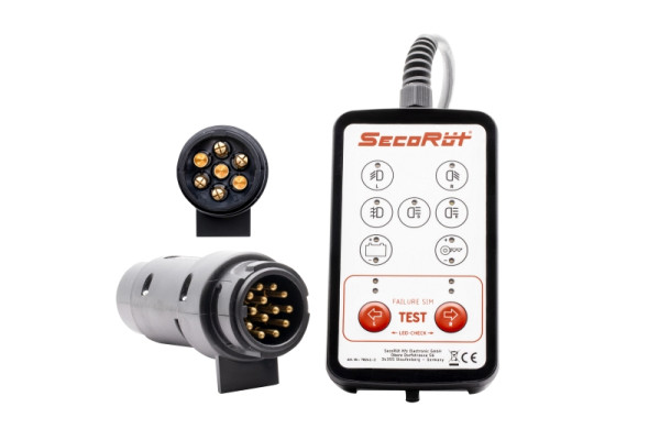 Boîtier de test SecoRüt pour prise de remorque / véhicule tracteur 12 volts 7 et 13 broches 12 V, 70241-2