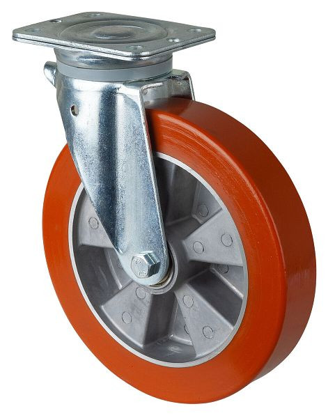 Roulette robuste BS Wheels, largeur de roue 50 mm, Ø roue 250 mm, capacité de charge 600 kg, polyuréthane coulé 95 Shore A, aluminium, roulements à billes, N100.B90.252
