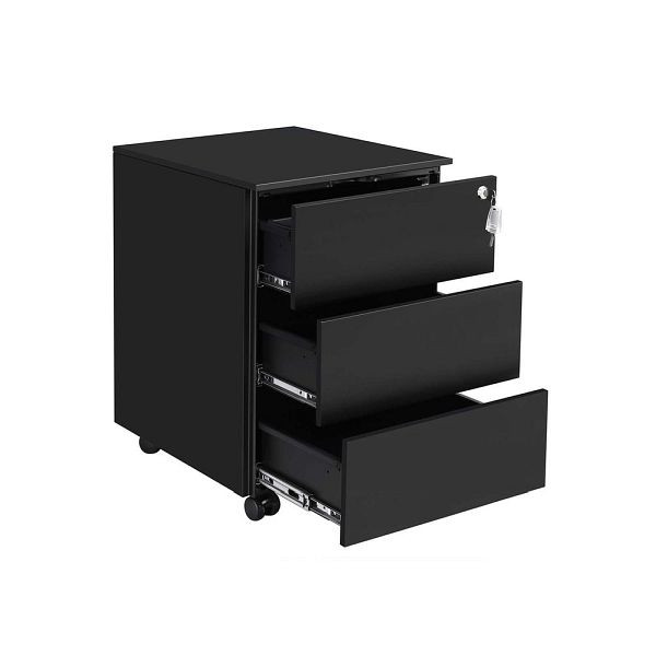 SONGMICS roll-conteneur 45 x 39 x 55 cm noir mat, OFC63BK