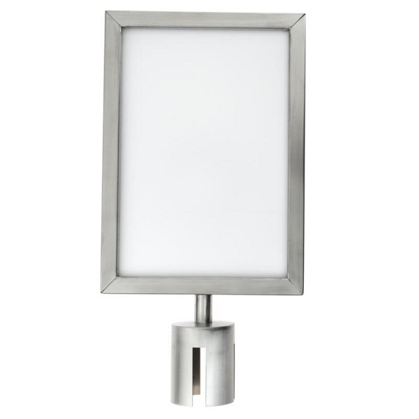 Tableau d'information ALLPAX STOPPO, haut, pour support à cordon, A4, argent mat, 10002115;605