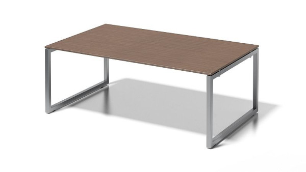 Poste de travail de direction/table de conférence Bisley Cito, cadre en O fixe en hauteur 730 mm, H 19 x L 2000 x P 1200 mm, noyer/argent, DOF2012WN355