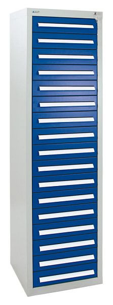 armoire à tiroirs émoussés série T-100/35-5, RAL 7035/5010, 17 tiroirs (17 x100 mm), 8155174