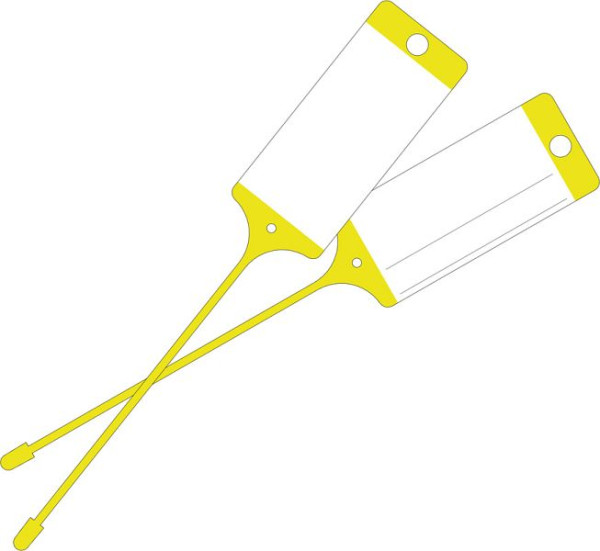 Etiquette de marchandises Eichner en PP résistante aux intempéries avec champ d'étiquetage neutre, jaune, UE : 100 pièces, 9219-00777