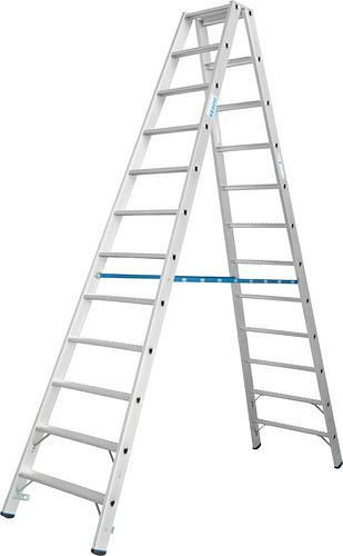 Escabeau Krause en aluminium, accessible des deux côtés, 2 x 12 marches R 13, 307631