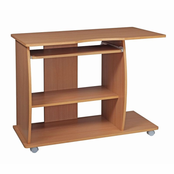 Table d'ordinateur Wohnling DIANA en hêtre enroulable 90 x 71 x 50 cm avec tiroir pour clavier, WL1.331