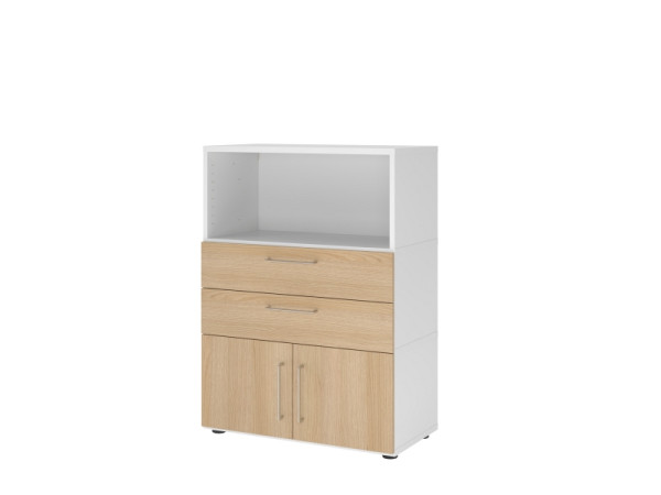 Armoire combinée Hammerbacher, 3OH, blanc/chêne, VFW38K1KG/W/E/BS