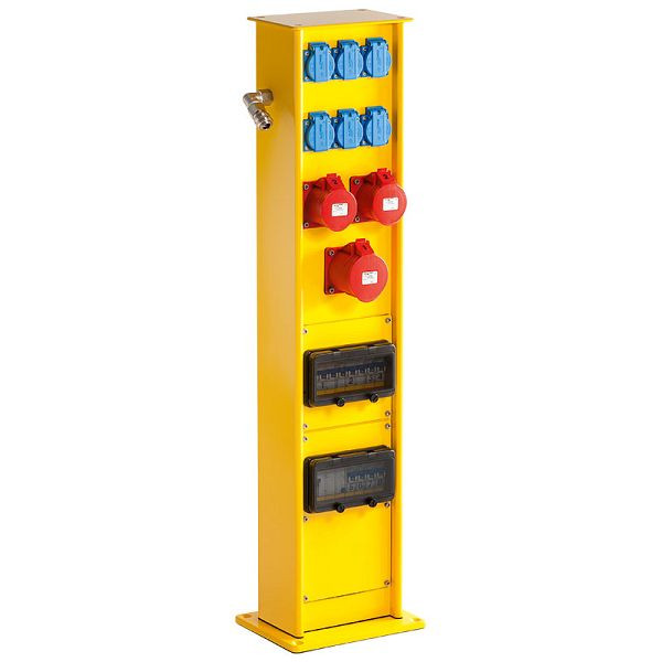 ELSPRO Aluminium-Energiesäule ALPEN 1x32/5 2x16/5 6xSCH 1xDL MCB RCD 1000mm Gelb, 6A593C01/GB