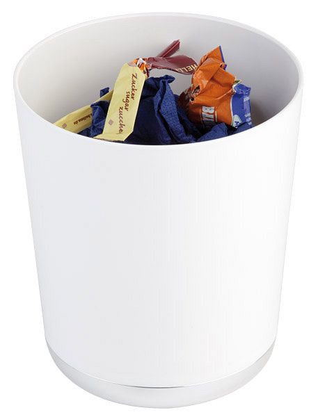 Récipient à restes de table/couverts APS, Ø 13 cm, hauteur : 15 cm, SAN, blanc, avec pied chromé, -BASE CHROME-, 00019