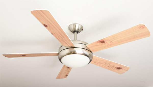 AireRyder Ventilateur de plafond Ursa Pales Nickel Brossé Blanc/Pin avec Lumières et Télécommande, FN75537
