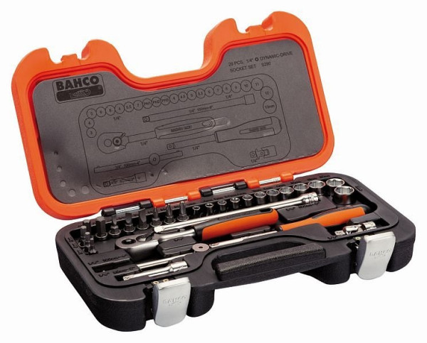 Jeu de clés à douille Bahco 1/4", 29 pièces, S290