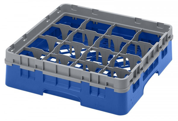 Panier de rinçage Camrack® à 16 compartiments Cambro, hauteur maximale de 9,2 cm, couleur : bleu, 16S318168