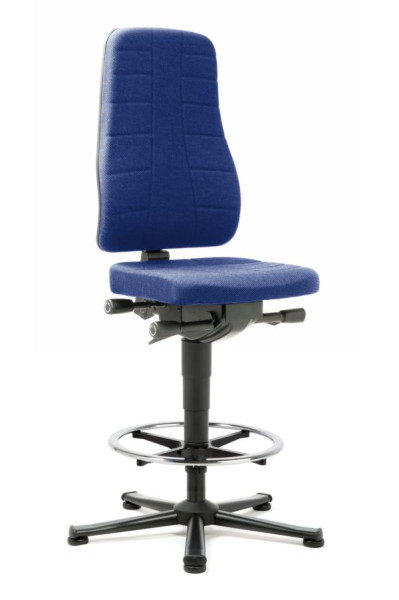 bimos All-In-One Highline avec patins et repose-pieds et revêtement en tissu bleu 570-830 mm, 9641-6802